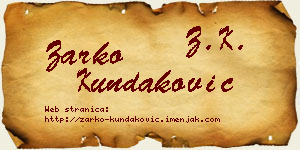 Žarko Kundaković vizit kartica